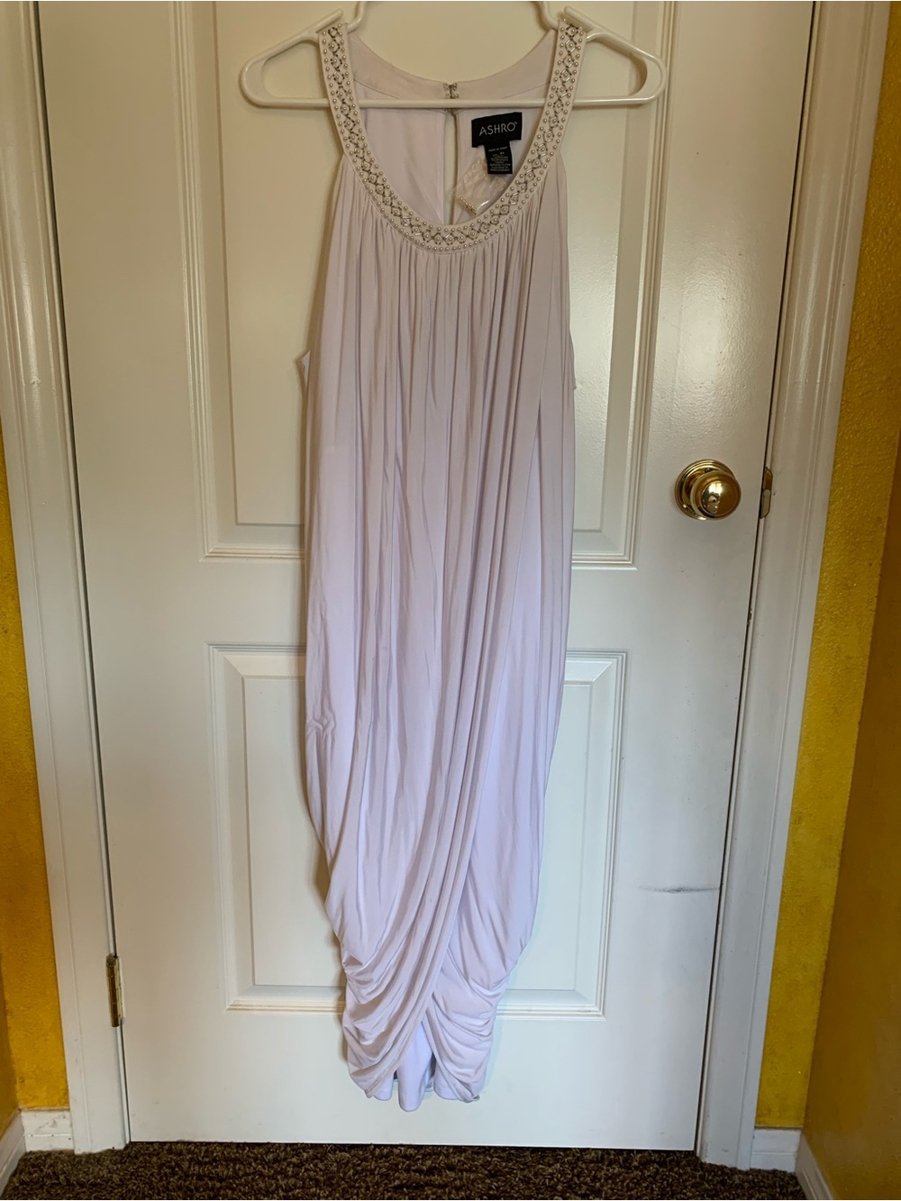 Womens XL Roman Style Toga Angel White Dress Halloween Costume
